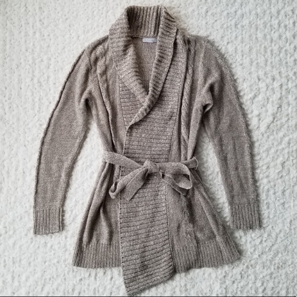 New York & Co. Oatmeal Wrap Cardigan
